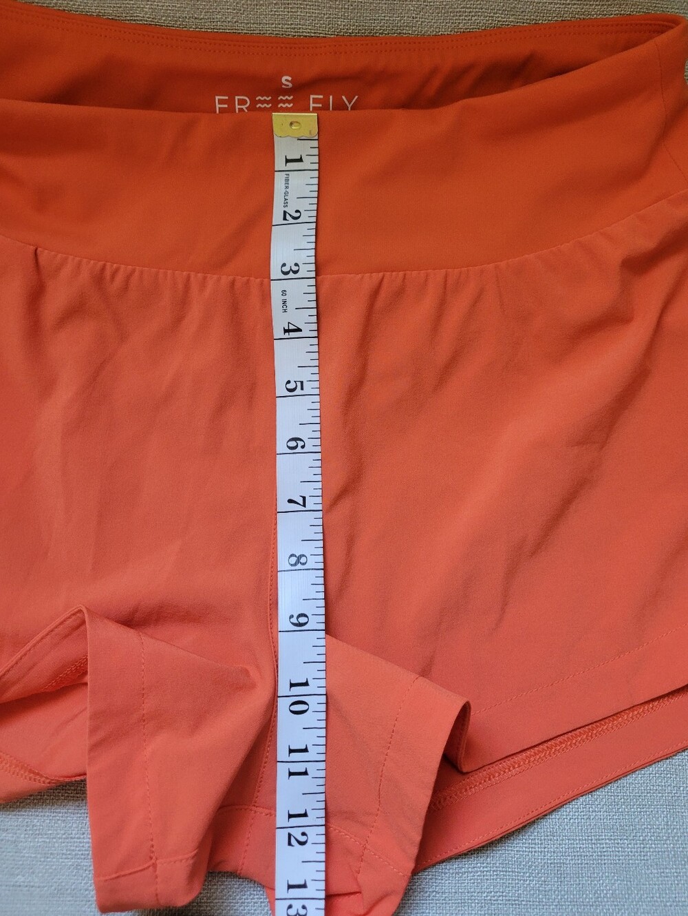 Free Fly Women Sm Bamboo Lined Active Breeze Short 3” Tigerlily Orange Running - Picture 10 of 16